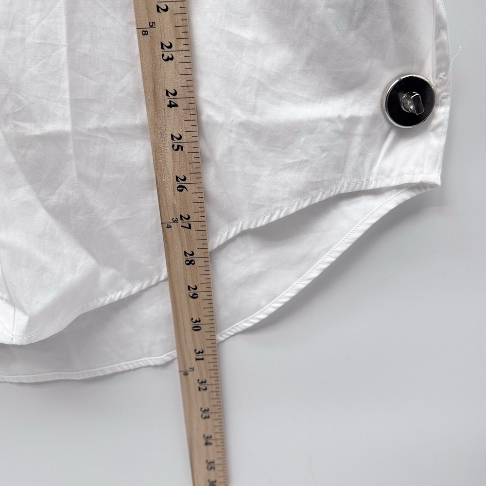 Polo Ralph Lauren Women's Size 12 L White Cotton Button-Up Shirt Extended-cuff - Picture 4 of 10